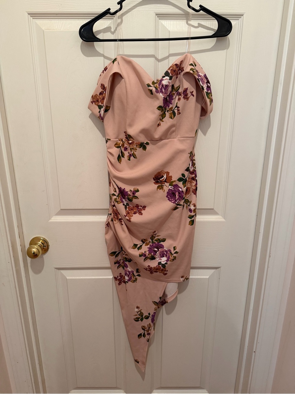 Windsor Pink Floral Asymmetrical Bodycon Dress S